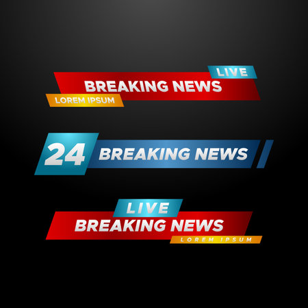 Breaking News Badge Design for Mediaのイラスト素材