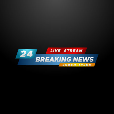 Breaking News Badge Design for Mediaのイラスト素材