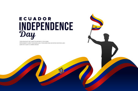 ecuador independence day celebrate bannerのイラスト素材