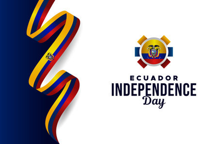 ecuador independence day celebrate bannerのイラスト素材