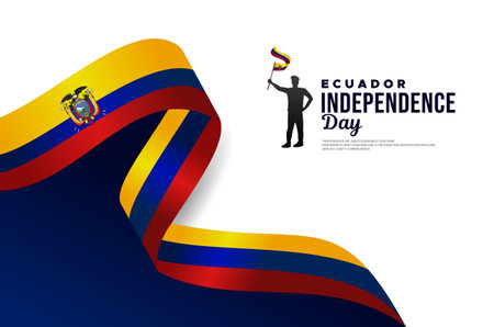 ecuador independence day celebrate bannerのイラスト素材