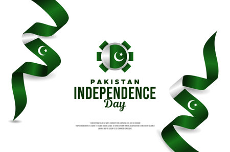 Pakistan Independence Day Banner Designのイラスト素材