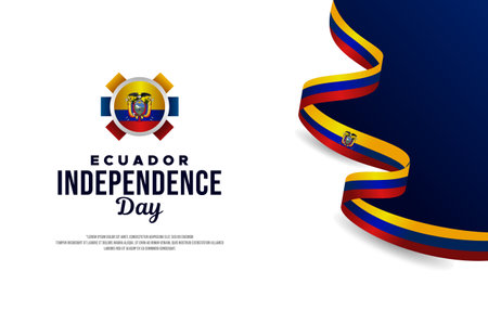ecuador independence day celebrate bannerのイラスト素材