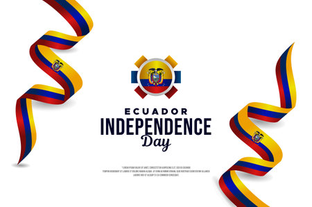 ecuador independence day celebrate bannerのイラスト素材