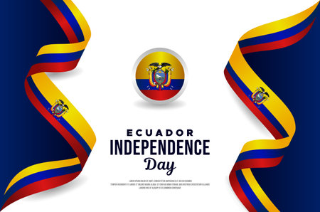 ecuador independence day celebrate bannerのイラスト素材