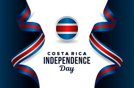 Costa Rica Independence Day Celebration Designのイラスト素材
