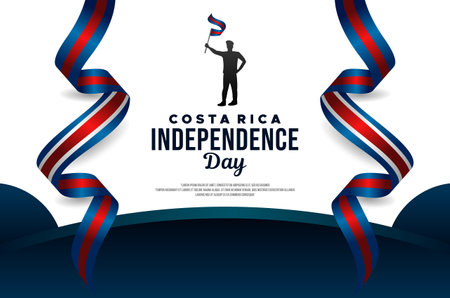 Costa Rica Independence Day Celebration Designのイラスト素材