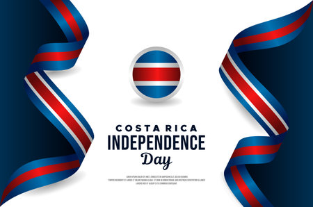 Costa Rica Independence Day Celebration Designのイラスト素材