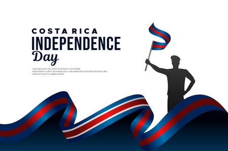 Costa Rica Independence Day Celebration Designのイラスト素材