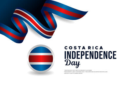 Costa Rica Independence Day Celebration Designのイラスト素材