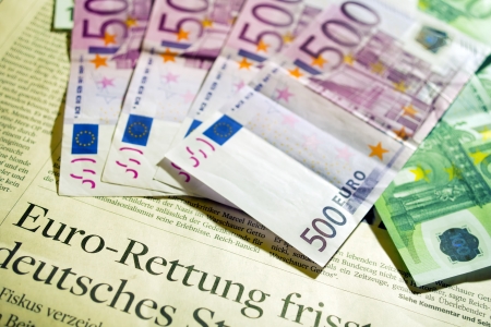 Currency - Close-up from European euro banknotes の写真素材