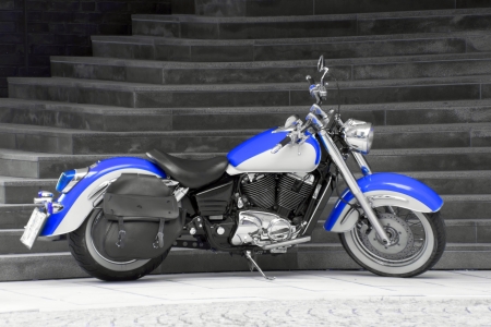 Motorbike in blueの写真素材