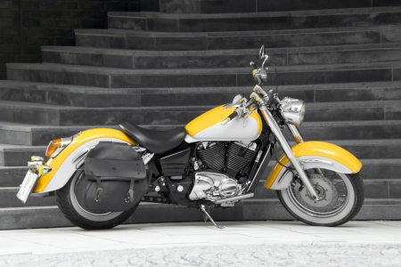 Motorbike in yellowの写真素材