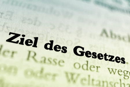 The aim of the law. German text - goal of the law.