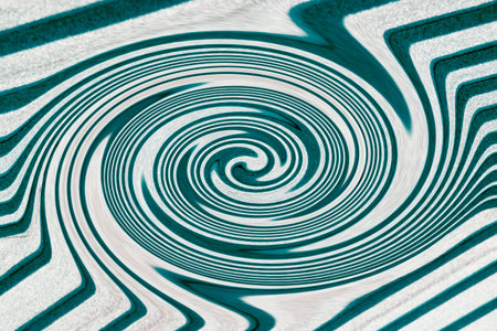 Abstract background with concentric lines in turquoise and white colorsの写真素材