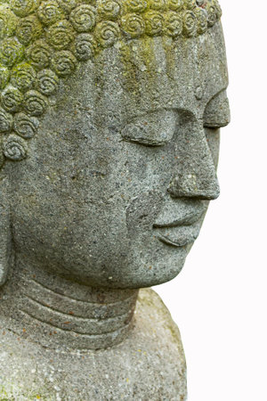 Buddha statue isolated on white background. Close up.の写真素材