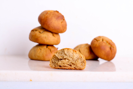 oatmeal cookies with spices and brown sugar, closeupの写真素材