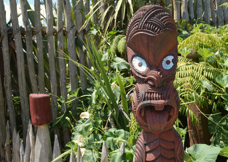 Maori Carving. New Zealandの写真素材