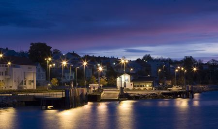 Molde ferry terminal in the early morningの写真素材