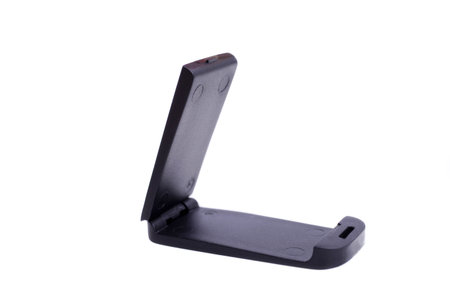 Smartphone stand isolated on a white background.