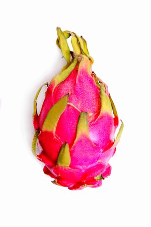 Red ripe pitahaya isolated on a white background.の写真素材