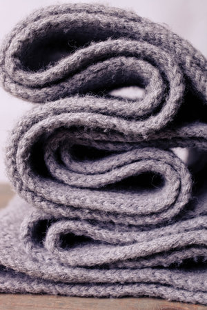 Gray scarf on a neutral background