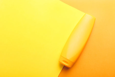 Sunscreen on a yellow-orange background. Skin protection.