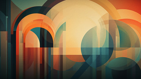 Abstract background with arches and circlesの素材
