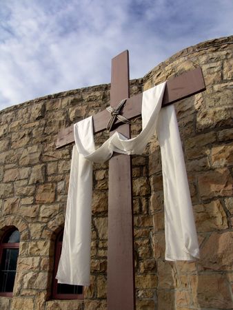  Christian cross with clothの写真素材