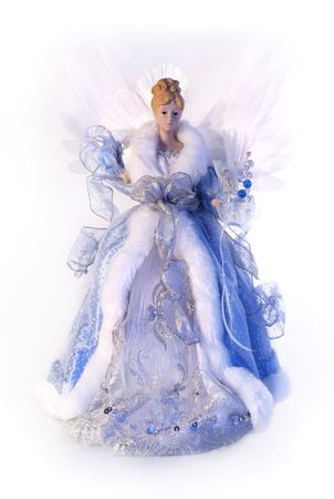 Christmas decoration - femaile angel with blue dressの写真素材