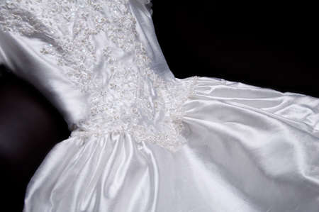 appliqued wedding dress with pearls and sequinsの写真素材