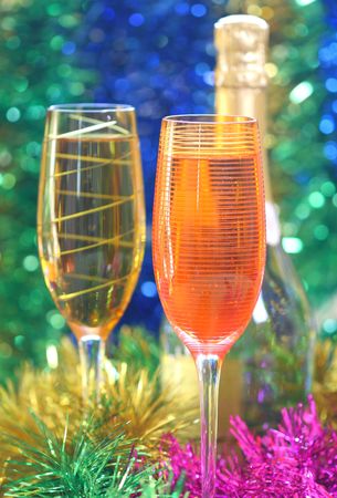 Close-up of wineglasses with champagneの写真素材