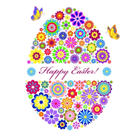 Illustration of  colorful easter egg isolated on white のイラスト素材