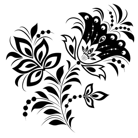 Illustration of abstract flower isolated on white background. のイラスト素材