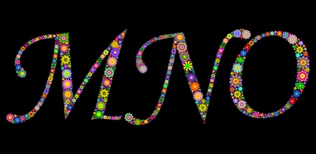 Illustration of letters on black background  のイラスト素材