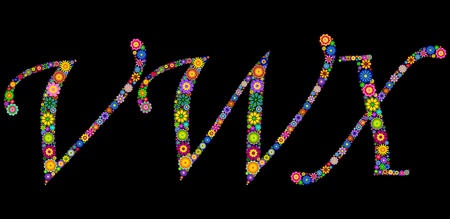 Illustration of letters on black background  のイラスト素材