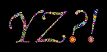 Illustration of letters on black background  のイラスト素材
