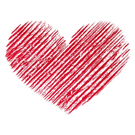 Illustration of red  abstract grunge heartのイラスト素材