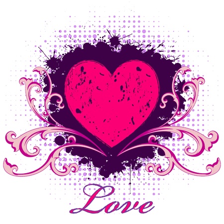 Illustration of abstract grunge heartのイラスト素材