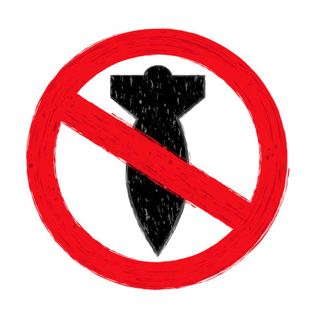 Illustration of NO WAR sign  on white backgroundのイラスト素材