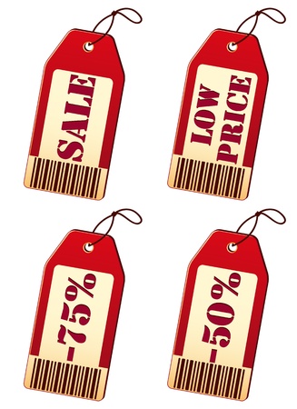 Illustration of price labels isolated on white backgroundのイラスト素材