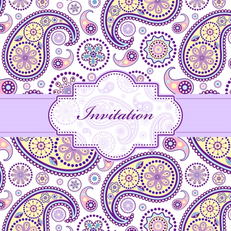  illustration of  colorful floral invitation card ( or place your text)のイラスト素材