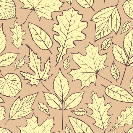 Vector illustration of seamless pattern with autumn leavesのイラスト素材