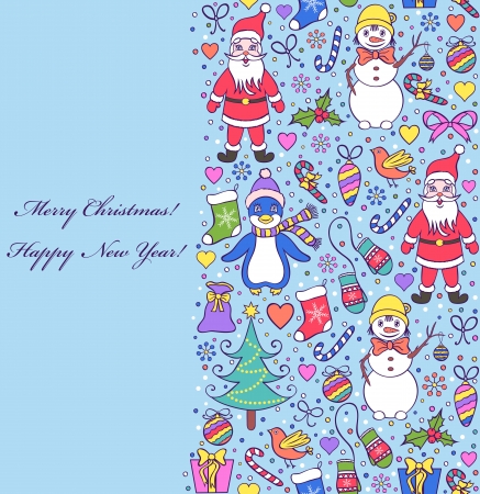 Vector illustration of  colorful seamless christmas patternのイラスト素材