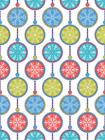 Vector illustration of seamless paterm with abstract christmas snowflakesのイラスト素材