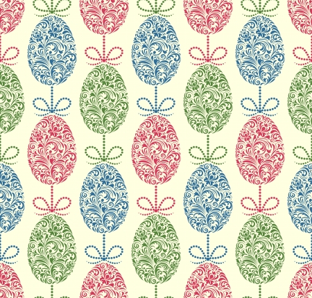 Vector illustration of seamless pattern with easter eggsのイラスト素材