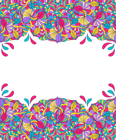 Vector illustration of flyer template design.Brochure template with hand drawn mandalaのイラスト素材