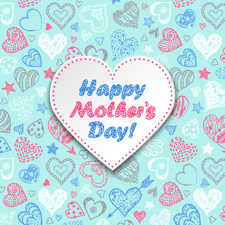 Colorful card with hearts.のイラスト素材