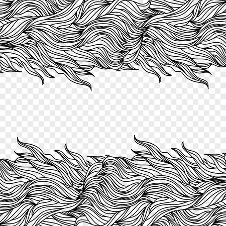 Vector illustration of abstract hand drawn frame on transparent background.のイラスト素材