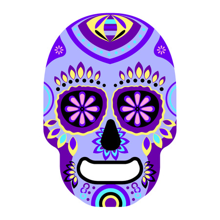 Mexican sugar skull on white background.Vector illustration.のイラスト素材